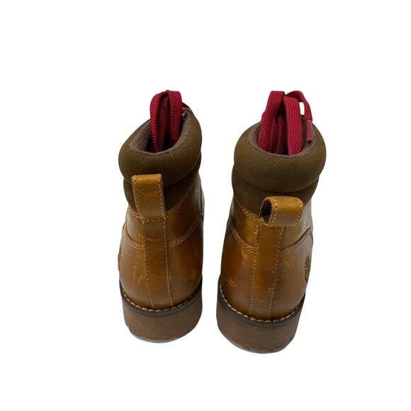 Timberland Women's Boots - Caramel Brown / Red Laces - Size 6.5 - Picture 3 of 5